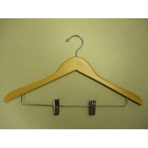 Proman Products Genesis Flat Suit Hanger w/ Wire Clips in Natural - All