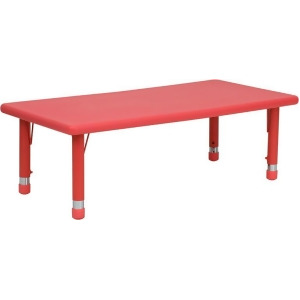 Flash Furniture 24 x 48 Height Adjustable Rectangular Red Plastic Activity Table - All