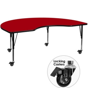 Flash Furniture Mobile 48 X 72 Kidney Shaped Activity Table With Red Thermal F - All