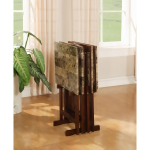 Tray Table Set Faux Marble Brown - All