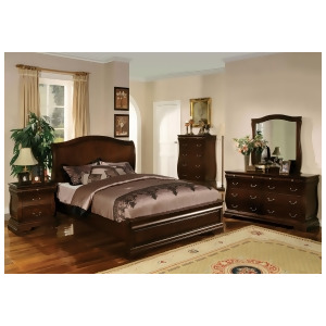 Furniture of America Camelback Headboard Bed In Dark Walnut - All