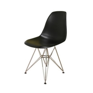 Mod Made Paris Tower Collection Side Chair With Chrome Leg In Black Set of 2 - All