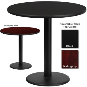 Flash Furniture 30 Inch Round Dining Table w/ Black or Mahogany Reversible Lamin - All