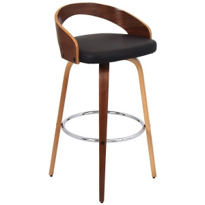 Lumisource Grotto Barstool In Walnut And Brown - All