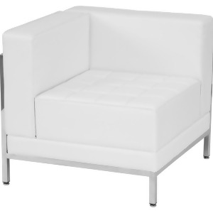 Flash Furniture Hercules Imagination Series Contemporary White Leather Left Corn - All