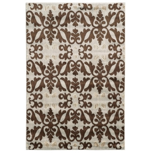 Linon Elegance Rug In Ivory And Brown 2' X 3' - All