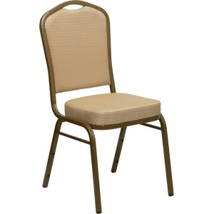 Flash Furniture Hercules Series Crown Back Stacking Banquet Chair w/ Beige Patte - All