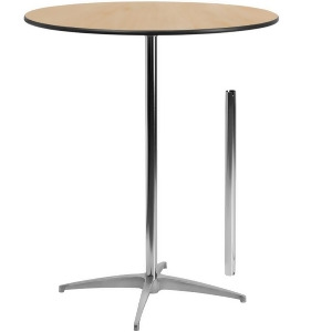 Flash Furniture 36 Inch Round Wood Cocktail Table w/ 30 Inch 42 Inch Columns - All