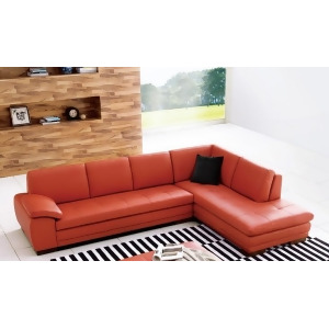 J M Furniture 625 Italian Leather Sectional in Pumpkin - All