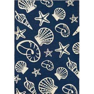 Couristan Outdoor Escape Cardita Shells Rug In Navy-Ivory - All