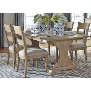 Liberty Furniture Harbor View 5 Piece Trestle Table Set in Sand Finish - All