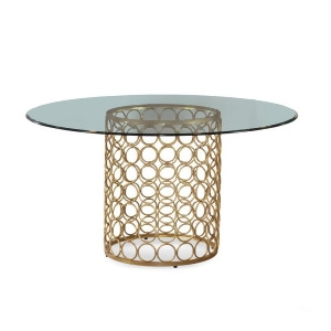 Bassett Carnaby 54 Inch Round Glass Top Dining Table - All