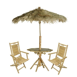 Bamboo Palapa 4Pc Patio Set - All