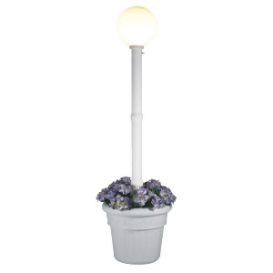 Patio Living Concepts Milano 82 Inch White w/ White Globe Lantern Planter - All