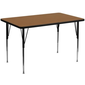 Flash Furniture 36 x 72 Rectangular Activity Table w/ Oak Thermal Fused Laminate - All