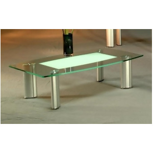 Chintaly Tracy Cocktail Table In Clear And Frosted Glass - All