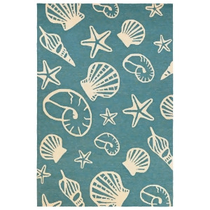 Couristan Outdoor Escape Cardita Shells Rug In Turquoise-Ivory - All
