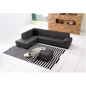 J M 625 Italian Leather Sectional In Grey - All
