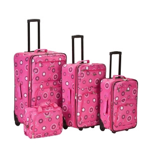 Rockland Pink Pearl 4 Piece Luggage Set - All