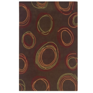Linon Trio Rug In Chocolate And Rust 5 x 7 - All
