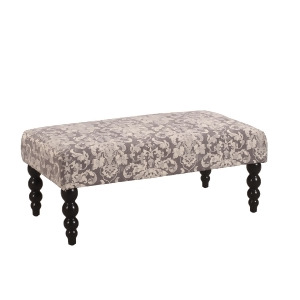 Claire Bench Gray Damask - All