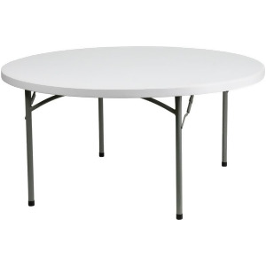 Flash Furniture 60 Inch Round Granite White Plastic Folding Table Dad-ycz-152r - All