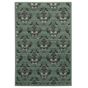 Linon Elegance Rug In Turquoise And Grey 2' X 3' - All