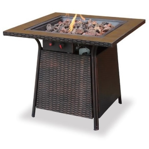 Uniflame Gad1001b Lp Gas Outdoor Firebowl with Tile Mantel - All