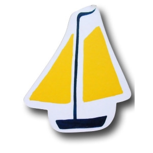 One World Sail Boat Yellow Wooden Drawer Pulls Set of 2 - All