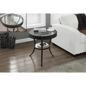 Monarch Specialties Hammered Black Accent Table With Tempered Glass I 2140 - All