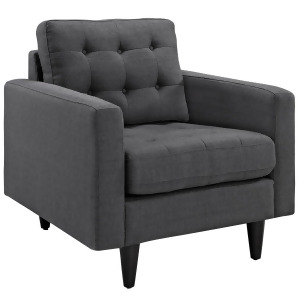 Modway Empress Upholstered Armchair in Gray - All