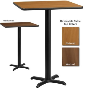 Flash Furniture 30 Inch Square Bar Table w/ Natural or Walnut Reversible Laminat - All