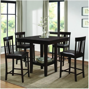 Homelegance Diego 5 Piece Square Counter Height Table Set in Espresso - All