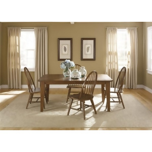 Liberty Furniture Hearthstone 5 Piece Rectangular Table Set in Rustic Oak Finish - All