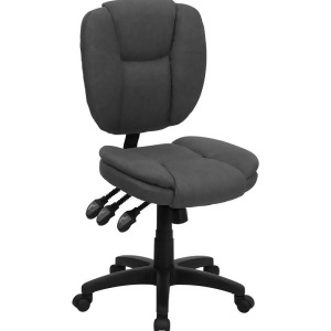 Flash Furniture Mid-Back Gray Fabric Multi-Functional Ergonomic Task Chair Go- - All