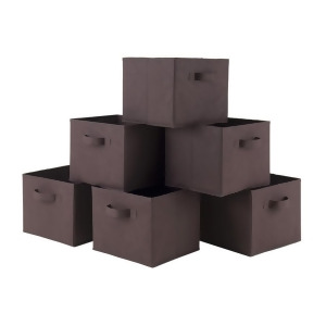 Winsome Wood Capri Set of 6 Foldable Chocolate Fabric Baskets - All