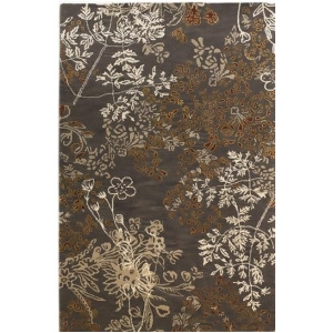 Linon Ashton Rug In Charcoal And Gold 4' X 6' - All