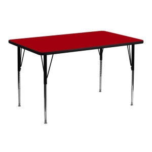 Flash Furniture 24 x 48 Rectangular Activity Table w/ Red Thermal Fused Laminate - All