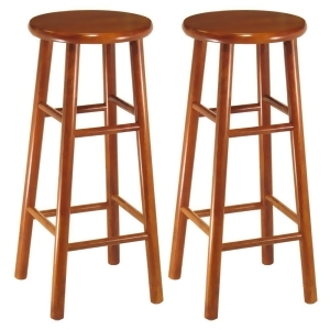 Winsome Wood Set of 2 Beveled Seat 30 Inch Stool in Cherry - All