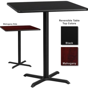 Flash Furniture 36 Inch Square Bar Table w/ Black or Mahogany Reversible Laminat - All
