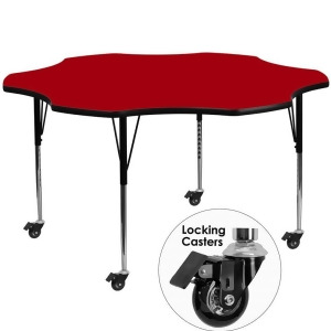 Flash Furniture Mobile 60 Flower Shaped Activity Table With Red Thermal Fused L - All
