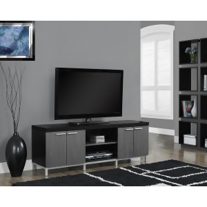 Monarch Specialties Black Grey Hollow-Core Tv Console I 2590 - All