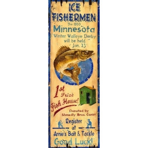 Red Horse Ice Fishing Sign - All
