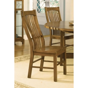 A-america Laurelhurst Slatback Side Chair Contoured Solid Wood Seat Rustic Oak - All