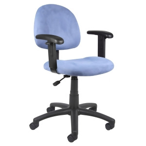 Boss Chairs Boss Blue Microfiber Deluxe Posture Chair w/ Adjustable Arms - All
