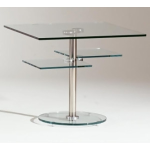 Chintaly 8130 Lamp Table In Clear Glass - All