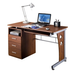 Techni Mobili Computer Desk w/ Storage in Mahogany - All