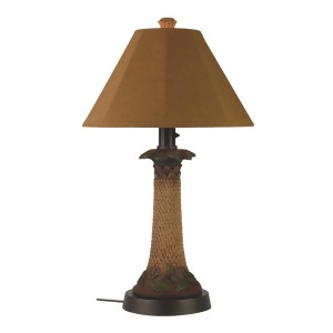 Patio Living Concepts Palm 35 Inch Outdoor Table Lamp w/ Teak Sunbrella Shade - All