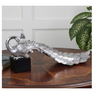 Uttermost Silver Peacock Statue - All