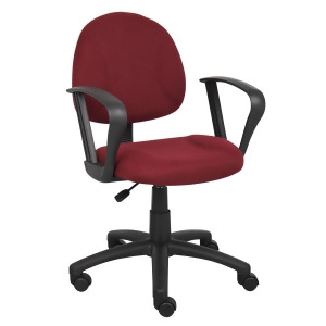 Boss Chairs Boss Burgundy Deluxe Posture Chair w/ Loop Arms - All
